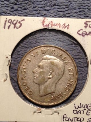 1945 Canada Fifty Cent Silver Coin photo