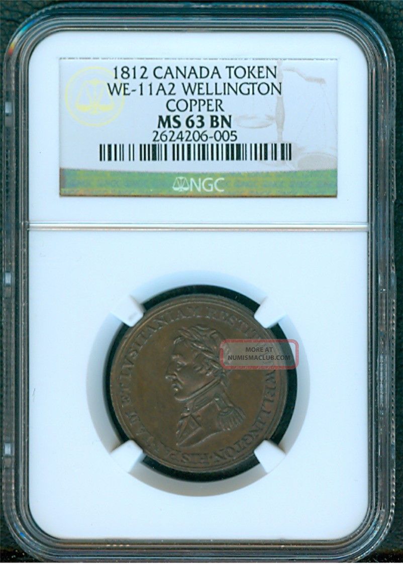 Canada 1812 Wellington Token Ngc Ms63 Coins: Canada photo