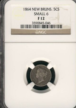 Brunswick 5 Cents 1864 Ngc Certified Fine 12 (cyber 227) photo