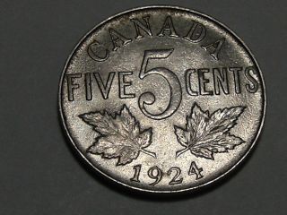 1924 Canadian Nickel (vf++ - Xf) 6909a photo