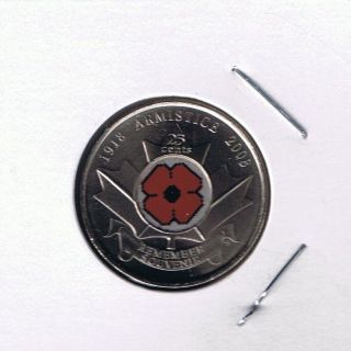 2008 - Canada - Red Poppy Armistice - Quarter 25¢ Coin Canadian - Uncirc.  D. photo