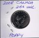 2008 - Canada - Red Poppy Armistice - Quarter 25¢ Coin Canadian - Uncirc.  D. Coins: Canada photo 1