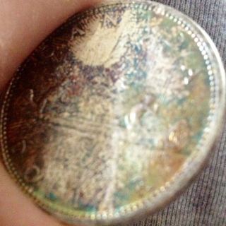 Canada 1965 Rainbow Toned 80% Silver Dollar Coin Protrait Queen Elizabeth Ii photo
