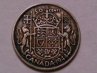 1944 Canada 50 Cents Coin (80% Silver) photo