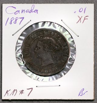 Canada 1887 Victoria Large Bronze Cent In Xf photo