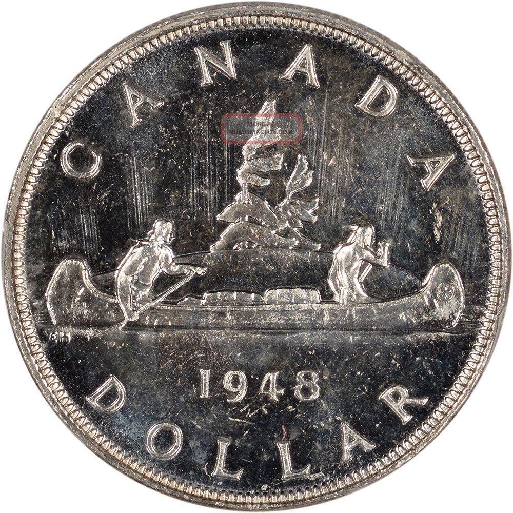 1948 Canada Silver Dollar - Pcgs Ms63+ - P. Q.