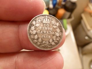 1918 Canadian Silver Dime - photo