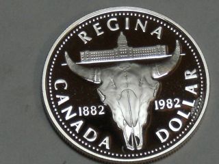 1982 Canadian Commemorative Silver Dollar Proof 1096aa photo
