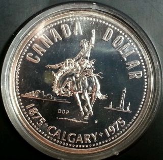 1975 Canada Calgary Silver Dollar In Clambshell photo