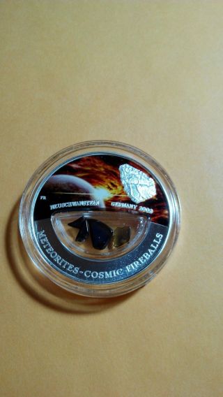 Fiji 2012 Meteorite Neuschwanstein Cosmic Fireballs Colour Silver Coin,  Proof photo