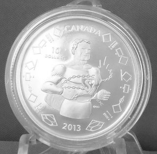 Canada 2013 Vintage Superman 75th Anniversary $10 Breaking Chains Silver Proof photo