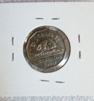 1960 Canada 5 Cents Coin Old Nickel photo