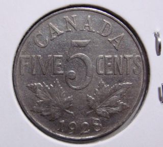 1928 5c Canada 5 Cents,  King George V Nickel,  Canadian,  3318 photo