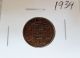 1934 Canadian Penny Coin 1 Cent Coin. Coins: Canada photo 2