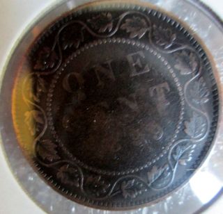 1899 Canada One Cent Queen Victoria Coin Old Penny photo