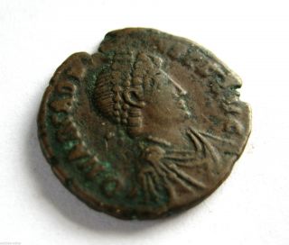 C.  395 A.  D British Found Emperor Arcadius Roman Ae 3 Bronze Coin.  Lugdunum photo
