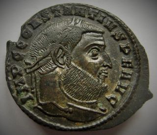 Constantius I Follis Ric 55a Of Ticinum Dated 305 photo