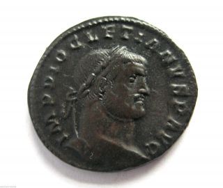 284 A.  D British Found Diocletian Roman Bronze Follis Coin.  Hoard Coin.  Vf photo