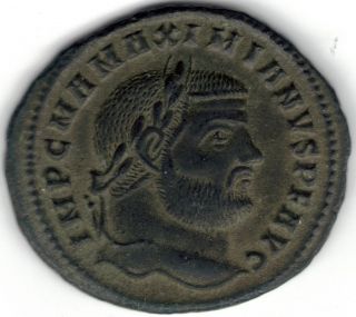 Tmm 295 - 96 Ad Roman Imperial Follis / Maximianus Ef Approx 28.  5 Mm Bronze photo