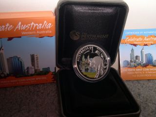 2011 Celebrate Australia “western Australia” Proof 1oz 99.  9 Silver W/box & photo
