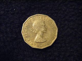 Great Britain 3 Pence,  1956,  Crowned Portcullis - photo