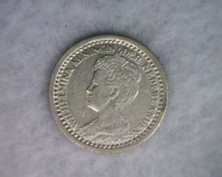 Netherlands 10 Cents 1921 Unc Silver Coin (lux 260) photo