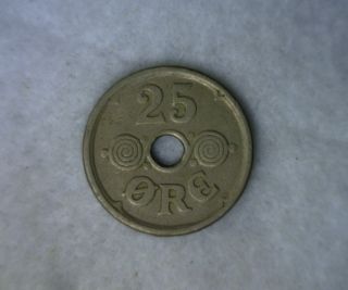 Denmark 25 Ore 1925 Vf Coin (lux 434) photo