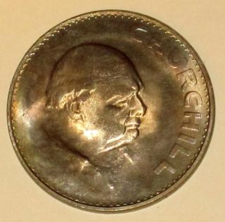 Coin United Kingdom 1965 Unc Churchill Crown photo