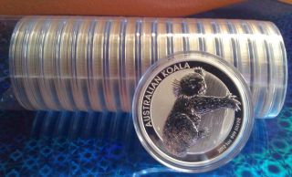 1oz Silver Dollar Coin.  999 Finess Perth - Australian Koala Series 2012 Bu 4 photo