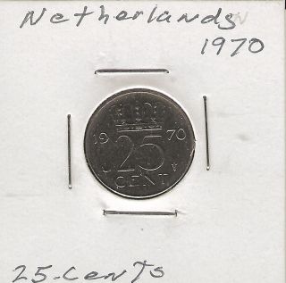 Netherlands 25 Cents,  1970 photo