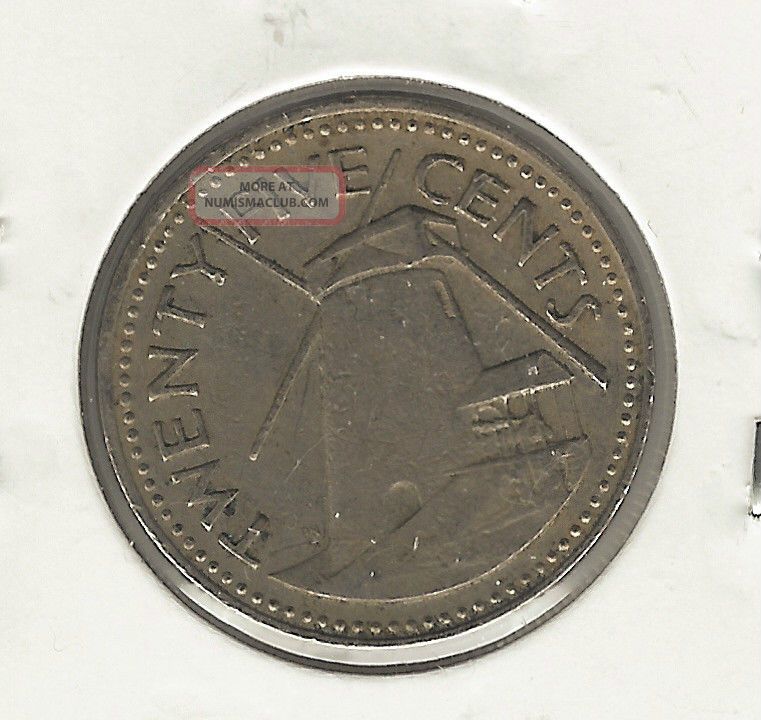 Barbados 25 Cents 1973