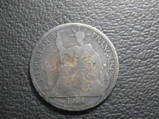 Indo - Chine 10 Cent 1921 - - - Silver Coin. photo