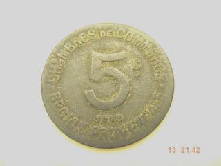 Old 1918 French 5c Provinicial Coin (