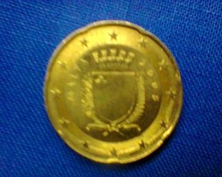 Maltese Crest Minted 2008 Twenty/20 Euro Cent Coin Malta Souvenir Currency Money photo