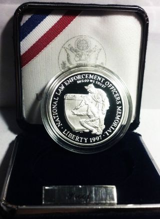 United States: 1997 P Silver Dollar Proof: Nat ' L Law Enforcement Officers Mem. photo