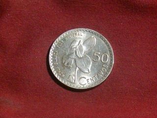 Guatemala 1963 Silver 50 Centavos. photo