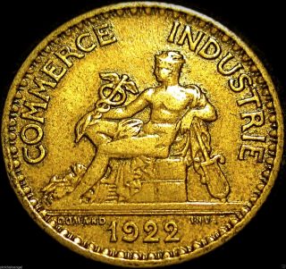 France - French 1922 1 Franc Coin - Great Coin - Combined S&h Discounts photo