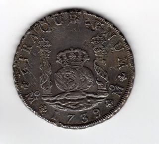 Colonial Mexico Philip V 1739 8 Reals 26.  3gm Km103 Au - Unc photo