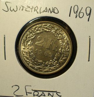 Switzerland 2 Franc 1969b photo