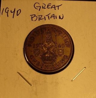 Silver Great Britain Shilling 1940 photo