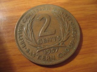 Coin British Caribbean Territory 1957 2 Cents photo