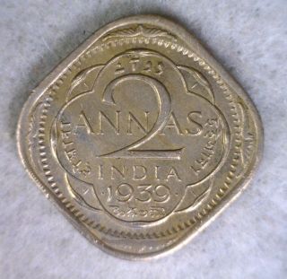 British India 2 Annas 1939 Au Coin (cyber 396) photo