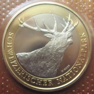 Switzerland,  10 Francs,  2009,  Red Deer (bi - Metallic) photo