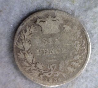 Great Britain 6 Pence 1834 Silver Coin (cyber 641) photo