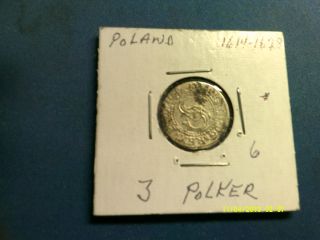 Poland 3 Polker Silver 1614 - 1628 Km? photo