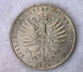 Italy 25 Centesimi 1902 About Uncirculated Italia Coin (cyber 795) photo