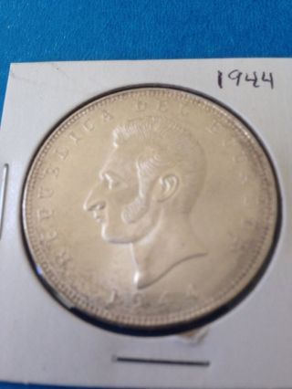 1944 Ecuador Five Sucre 25 Grams Ley 0.  720.  B U photo