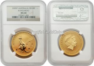 Australia 2009 Kangaroo $100 1 Oz Gold Ngc Ms68 photo