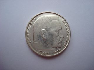 2 Reichsmark 1939 - B German Hitler Silver Coin Third Reich Nazi Swastika Xxx - Rare photo