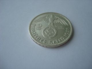 2 Reichsmark 1938 - A German Hitler Silver Coin Third Reich Nazi Swastika Xxx - Rare photo